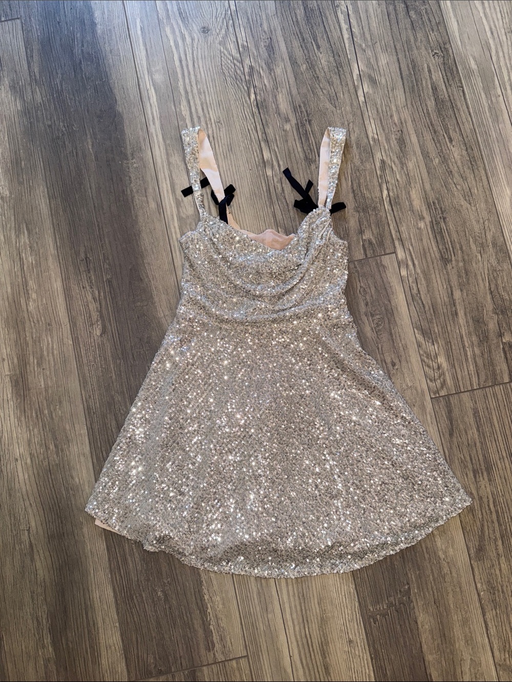 For Love & Lemons Candice Mini Dress in Silver size small - Picture 4 of 8